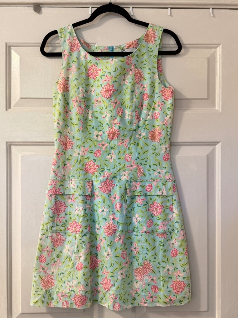 Vintage Lilly Pulitzer Linen Cotton Blend Sheath Shift Dress Women's Sz 2 Floral